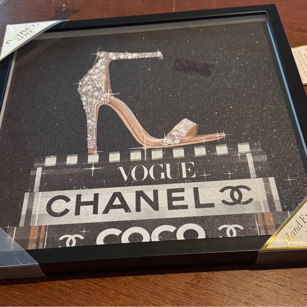 CHANEL Sparkling Silver and Tan Heels